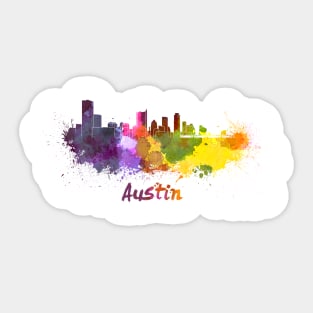 Austin skyline in watercolor Sticker